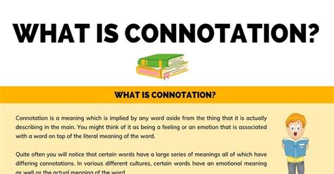 Most related words/phrases with sentence examples define Connotation meaning and usage. Thesaurus for Connotation. Related terms for connotation- synonyms, ... 